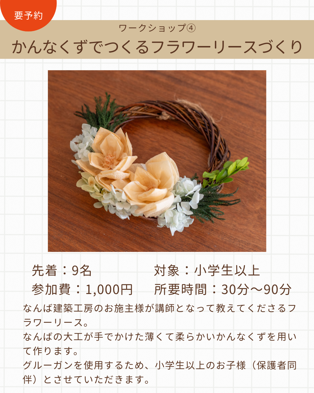 かんなくずフラワーリース